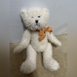 Ganz My Teddy Bear Murdoch Cream Orange Plaid Bow 13" Plush